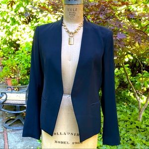 Theory slim fit wool collarless suit jacket